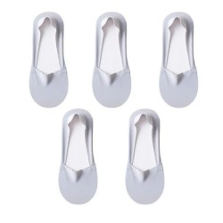 5Pairs Women Socks Breathable Invisible Silicone Non-slip Solid Color 