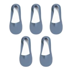 5Pairs Women Socks Breathable Invisible Silicone Non-slip Solid Color 