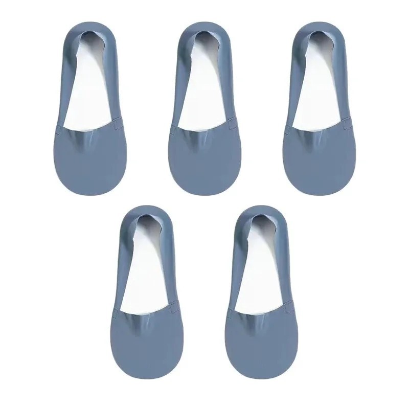 5Pairs Women Socks Breathable Invisible Silicone Non-slip Solid Color 