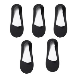 5Pairs Women Socks Breathable Invisible Silicone Non-slip Solid Color 