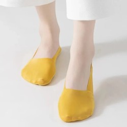 5Pairs Women Socks Breathable Invisible Silicone Non-slip Solid Color 