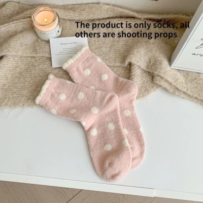 A Pair of Sweet Thickened Socks Pink Strawberry Soft Skin-friendly War