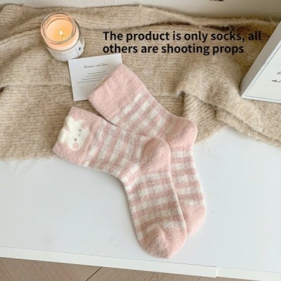 A Pair of Sweet Thickened Socks Pink Strawberry Soft Skin-friendly War
